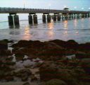 jetty off the rocky shore